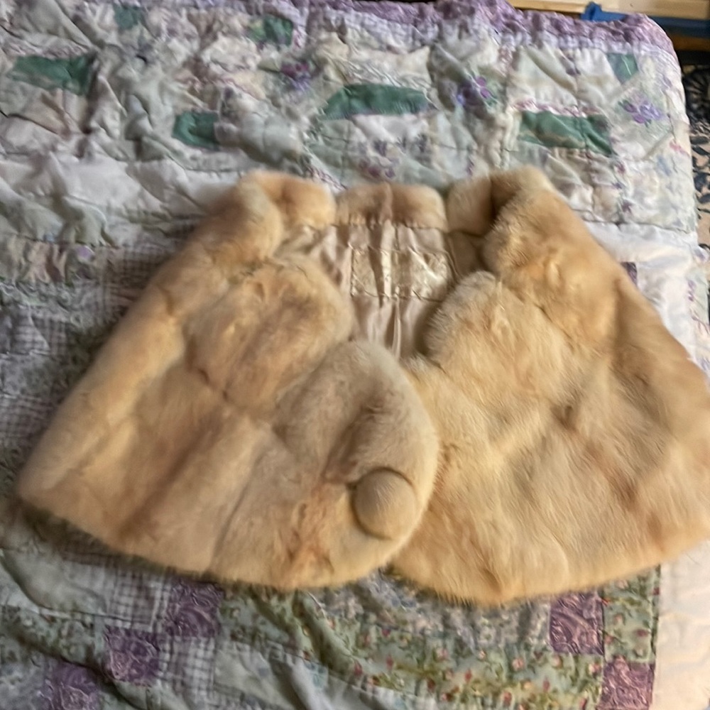 Vintage Ann Farkas Child’s Rabbit Fur Stole/Shawl